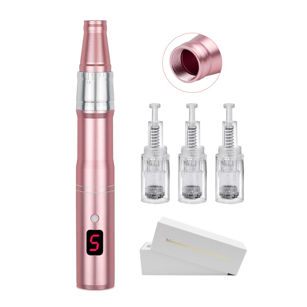 Professional Microneedeling Pen Machine with Cartridge Wireless Microneedling Pen for Derma MTS Pen Beauty Machine Skin Care Kit