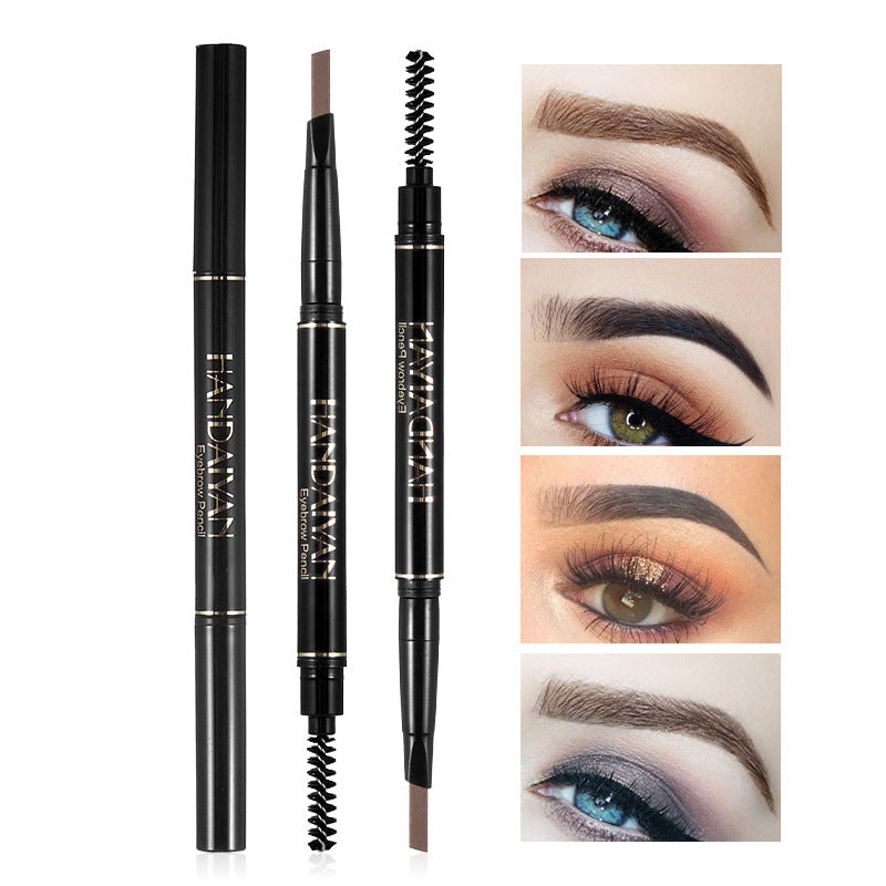 HANDAIYAN 5 Colors Automatic Rotating Eyebrow Pencil Double-ended Waterproof Triangle Eyebrow Pencil