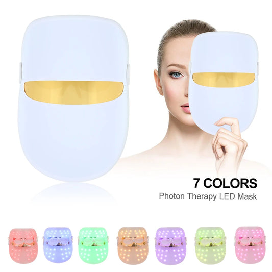 Led Therapy Mask 7 Colors Light Therapy Facial Mask Skin Rejuvenation Electroporation Beauty Instrument Photon Reduce Wrinkle