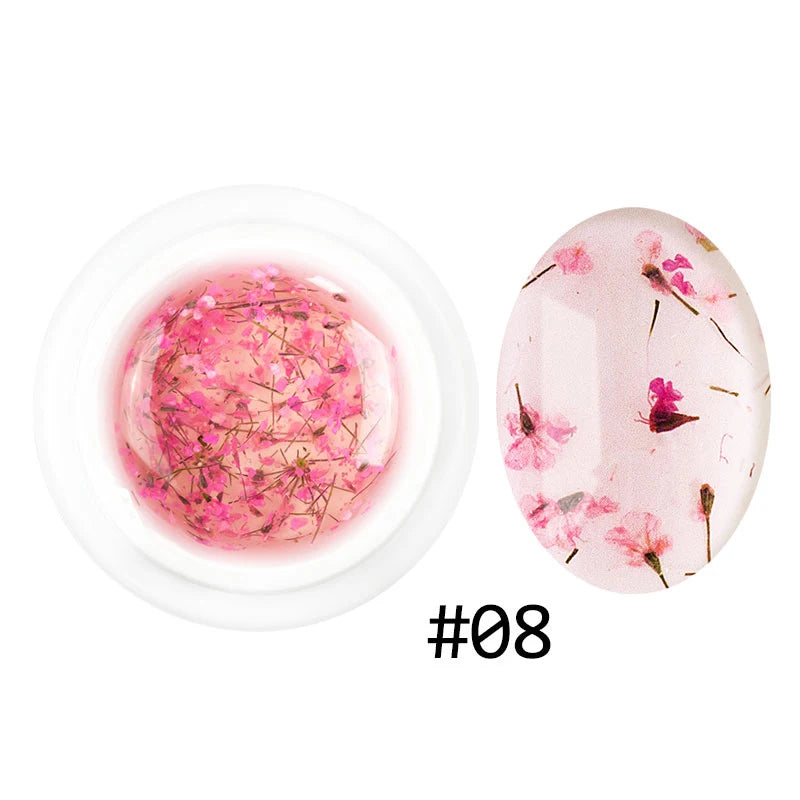Dried Flowers Gel Nail Polish Soak Off UV LED Transparent Gel Nail Polish Decoration Manicure Nail Art Toolfafa