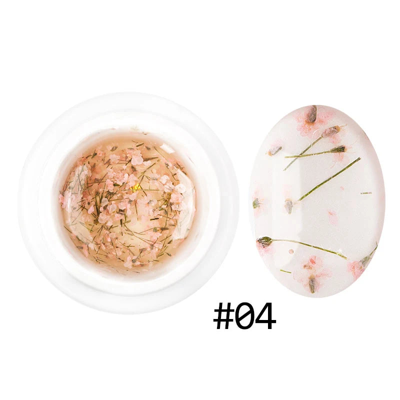 Dried Flowers Gel Nail Polish Soak Off UV LED Transparent Gel Nail Polish Decoration Manicure Nail Art Toolfafa