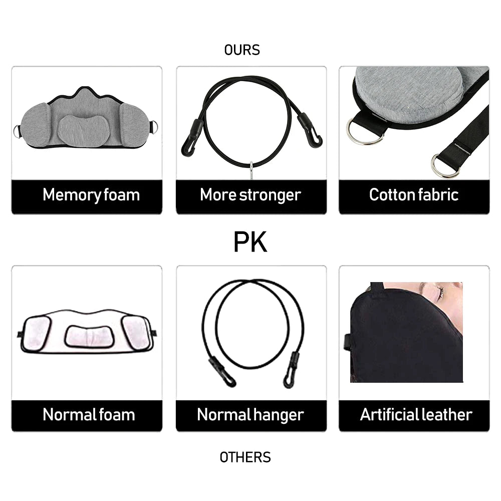 Portable Adults Neck Hammock Set Office Neck Rest Stretcher Relieves Travel Memory Foam Pillow + Mask Accessories Neck Hammock