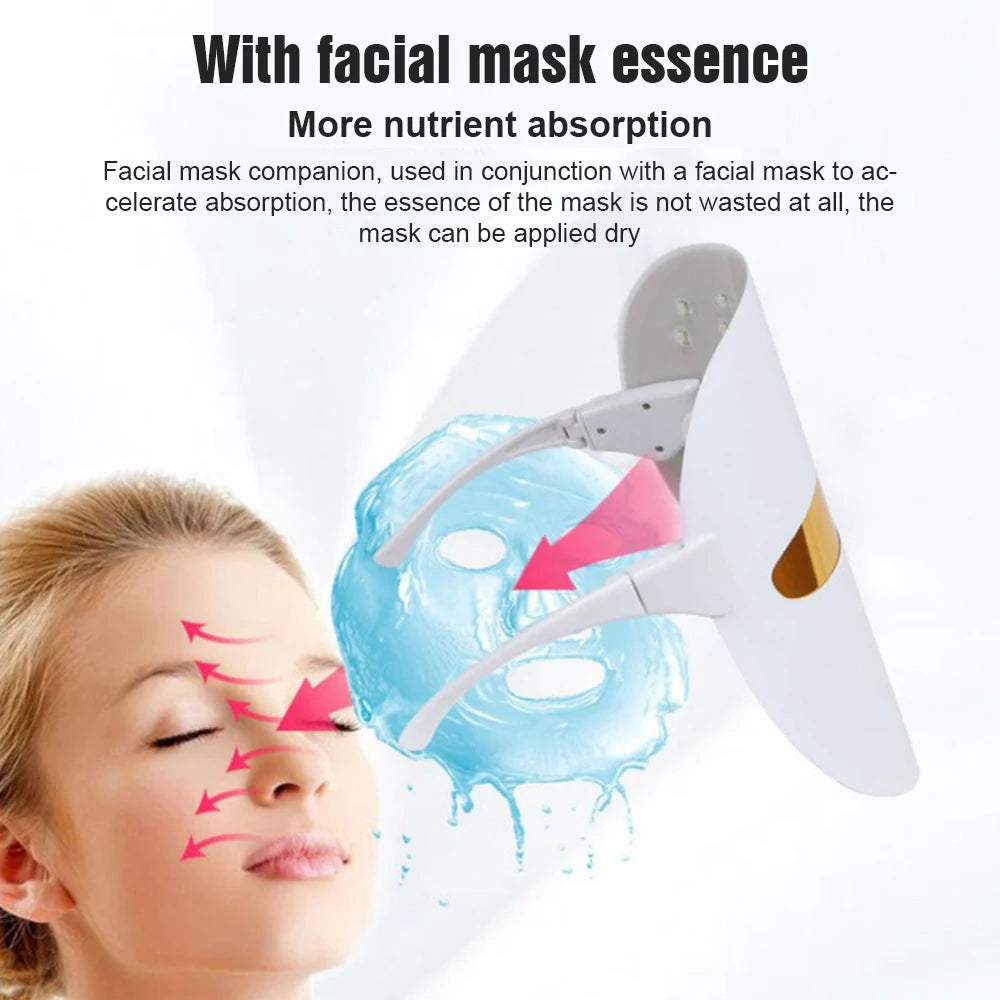 Led Therapy Mask 7 Colors Light Therapy Facial Mask Skin Rejuvenation Electroporation Beauty Instrument Photon Reduce Wrinkle