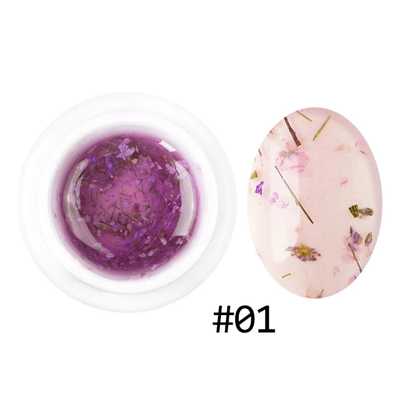 Dried Flowers Gel Nail Polish Soak Off UV LED Transparent Gel Nail Polish Decoration Manicure Nail Art Toolfafa
