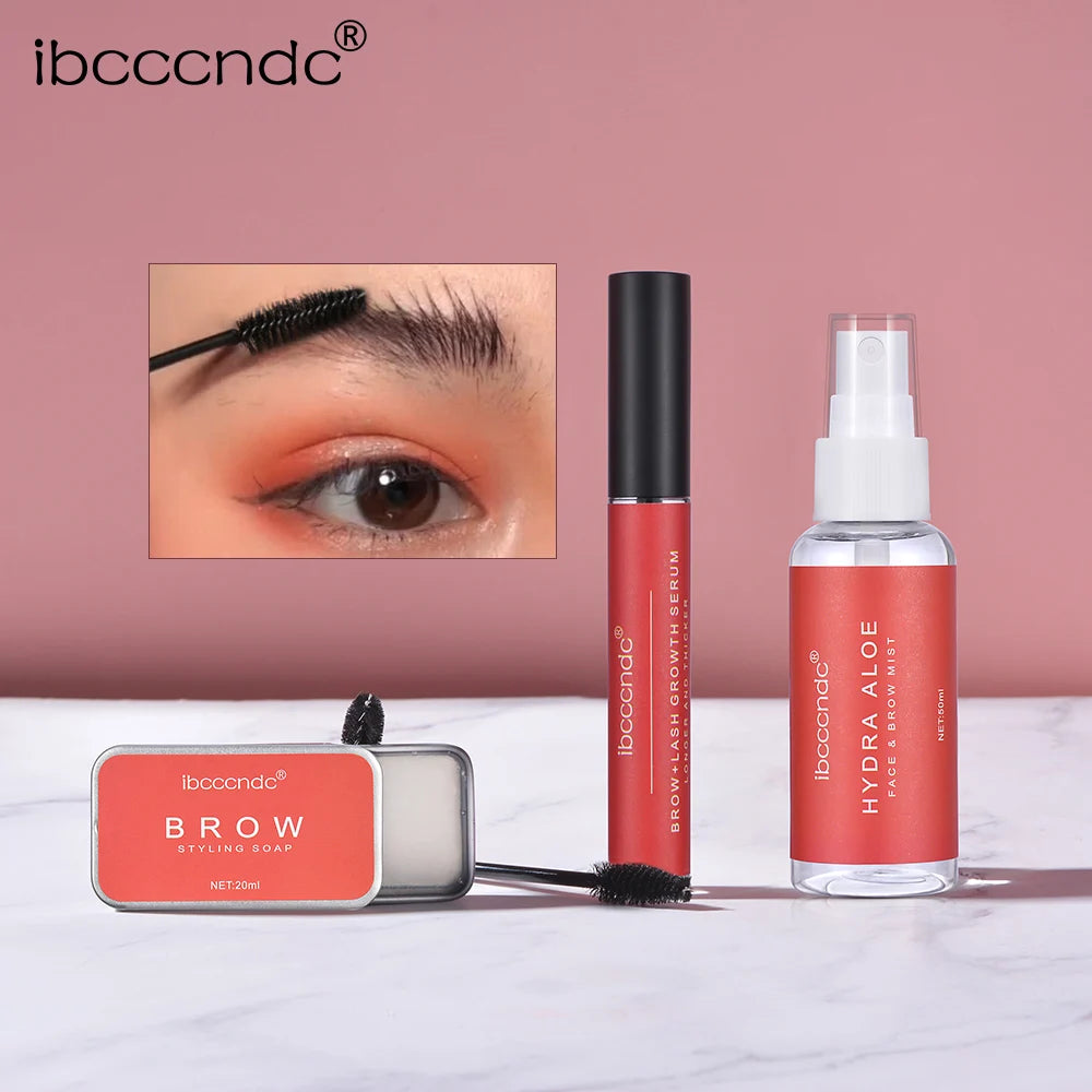 Brow Lamination Styling Soap Kit Eyebrows Lifting Soap with Aole Mist Sprayer Brows Growth Serum Long Lasting Makeup Kit