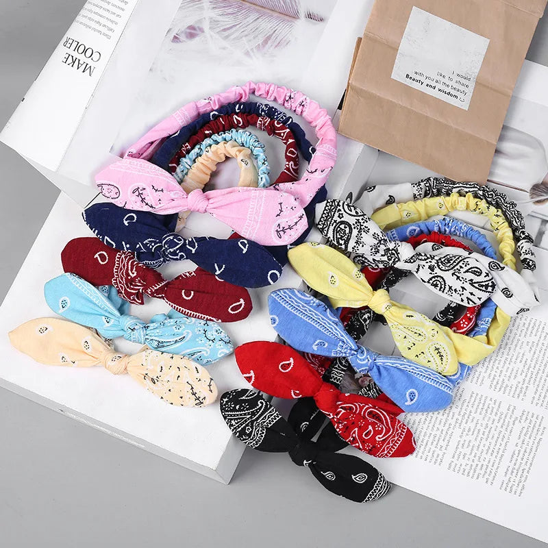 New Women Suede Soft Solid Print Headbands Vintage Cross Knot Elastic Hairbands Bandanas Girls Hair Bands Hair Accessories
