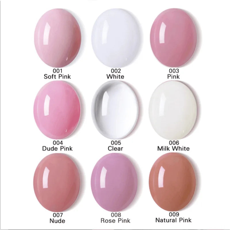 9color 15ml Poly Soak off Gel UV Acryl Gel Quick Building Finger Extension Nail Gel Camouflage UV LED Hard Builder Gel