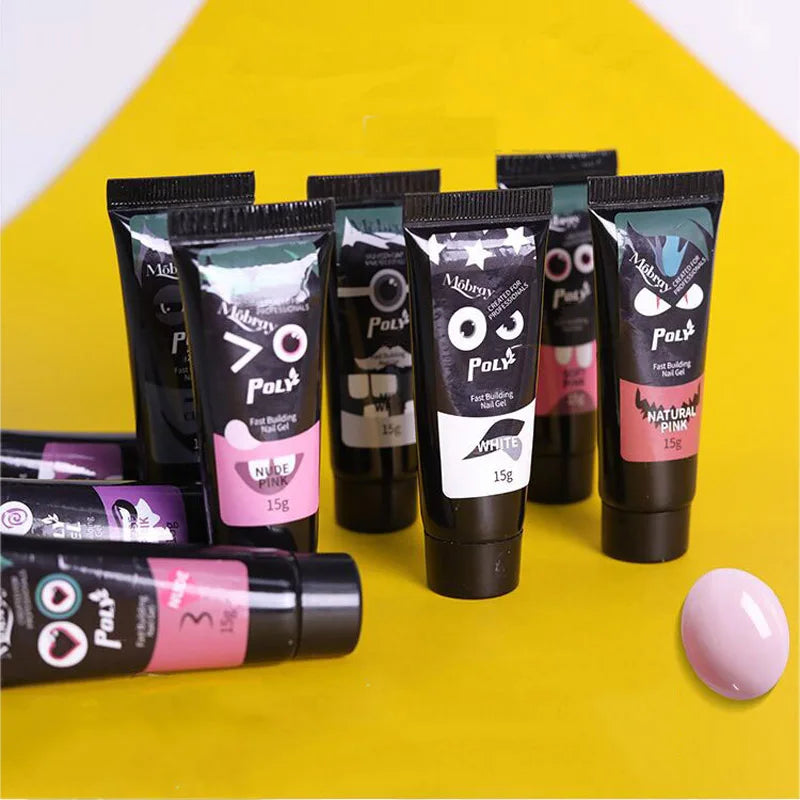 9color 15ml Poly Soak off Gel UV Acryl Gel Quick Building Finger Extension Nail Gel Camouflage UV LED Hard Builder Gel