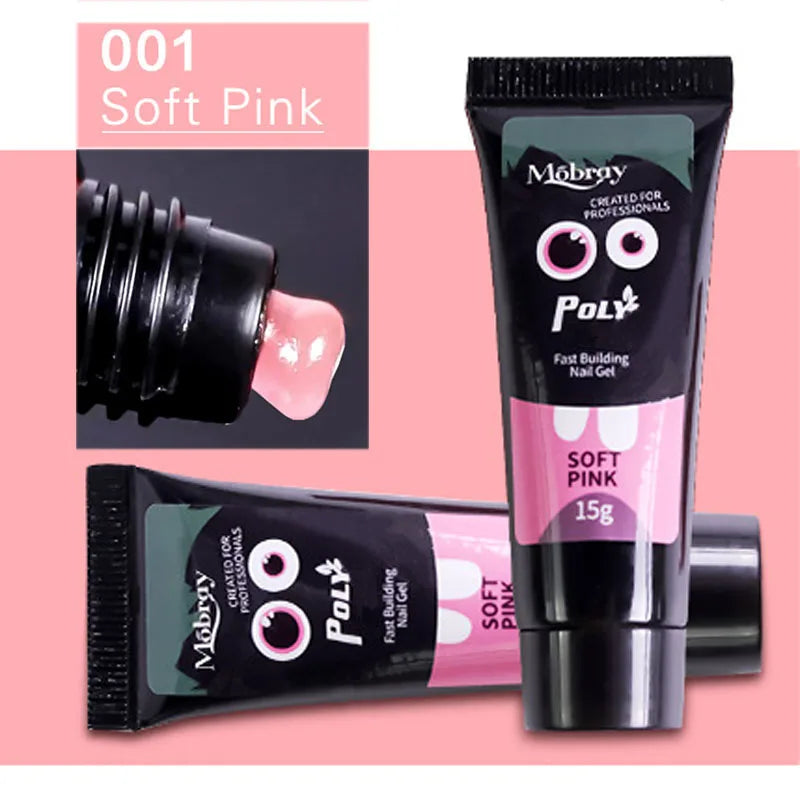 9color 15ml Poly Soak off Gel UV Acryl Gel Quick Building Finger Extension Nail Gel Camouflage UV LED Hard Builder Gel