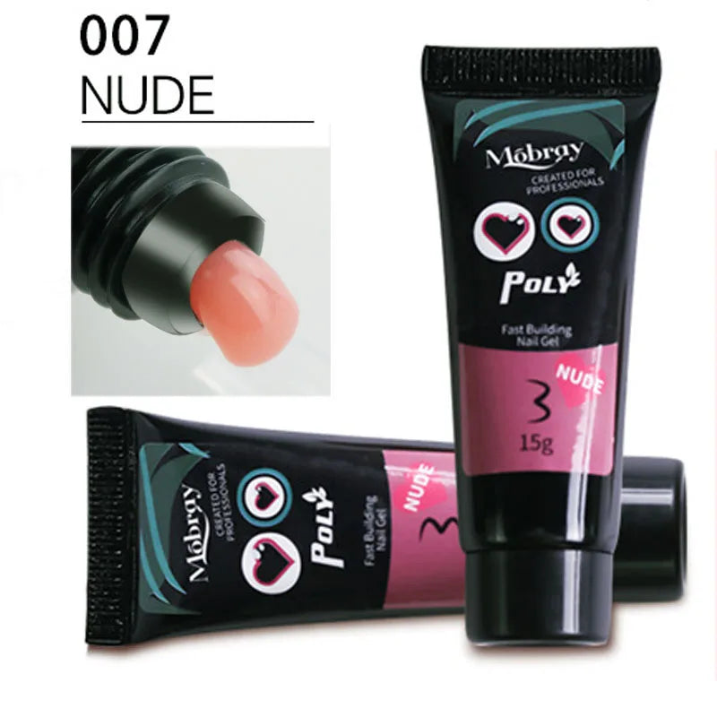 9color 15ml Poly Soak off Gel UV Acryl Gel Quick Building Finger Extension Nail Gel Camouflage UV LED Hard Builder Gel