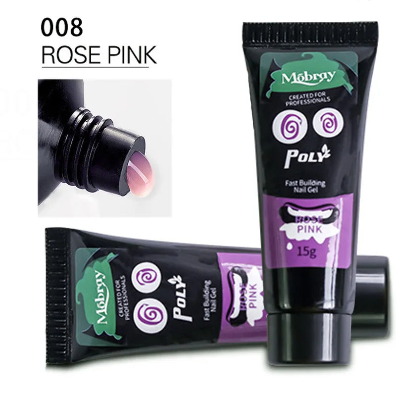 9color 15ml Poly Soak off Gel UV Acryl Gel Quick Building Finger Extension Nail Gel Camouflage UV LED Hard Builder Gel