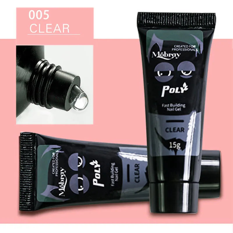 9color 15ml Poly Soak off Gel UV Acryl Gel Quick Building Finger Extension Nail Gel Camouflage UV LED Hard Builder Gel