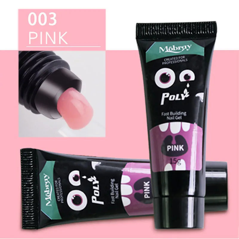 9color 15ml Poly Soak off Gel UV Acryl Gel Quick Building Finger Extension Nail Gel Camouflage UV LED Hard Builder Gel