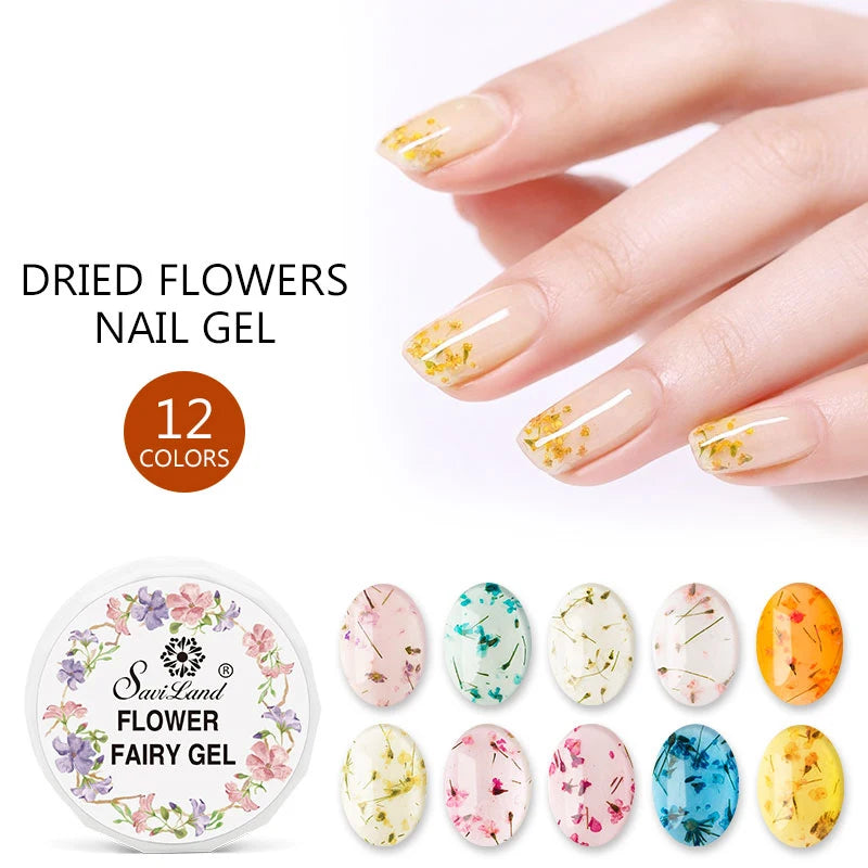 Dried Flowers Gel Nail Polish Soak Off UV LED Transparent Gel Nail Polish Decoration Manicure Nail Art Toolfafa