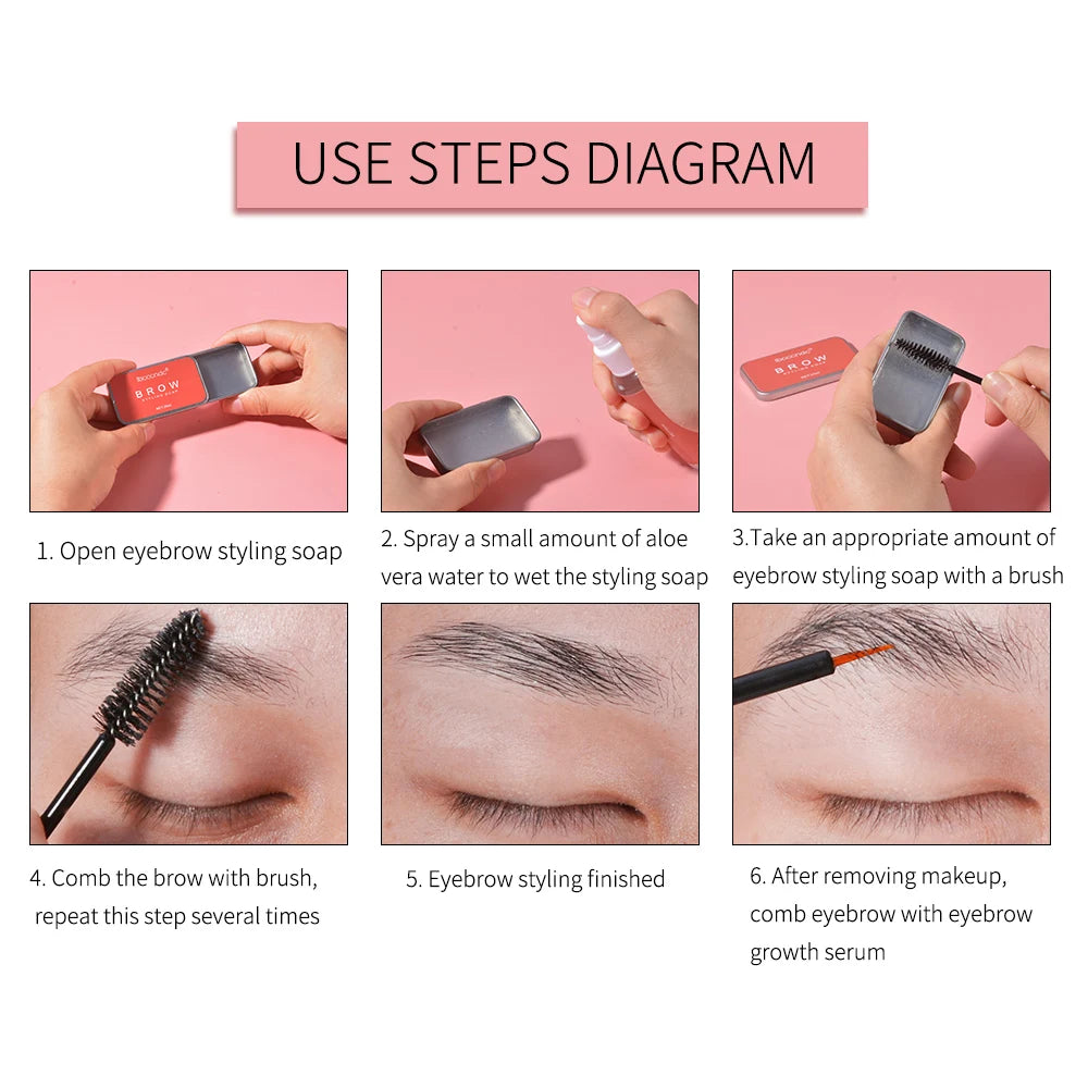 Brow Lamination Styling Soap Kit Eyebrows Lifting Soap with Aole Mist Sprayer Brows Growth Serum Long Lasting Makeup Kit