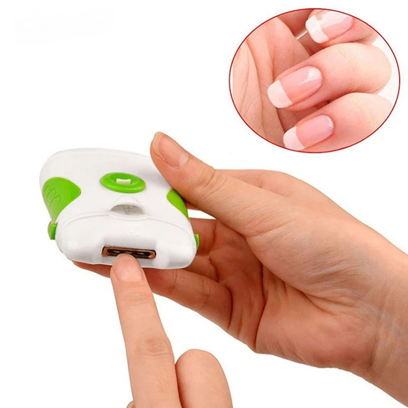 Portable Electric Nail Trimmer Nail Clipper with LED Light Nail Manicure Pedicure Polisher Tool