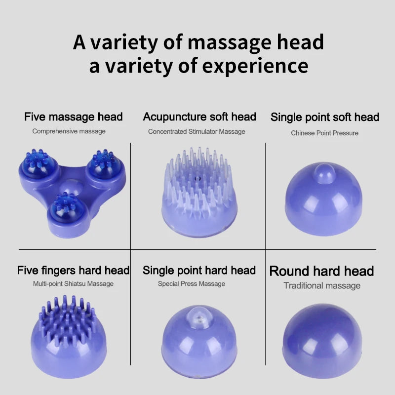 KLASVSA Electric Dolphin Full Body Shiatsu Massager Hammer Shoulder Lumbar Acupressure Vibrator Shoulder Waist Stick Pain Relief