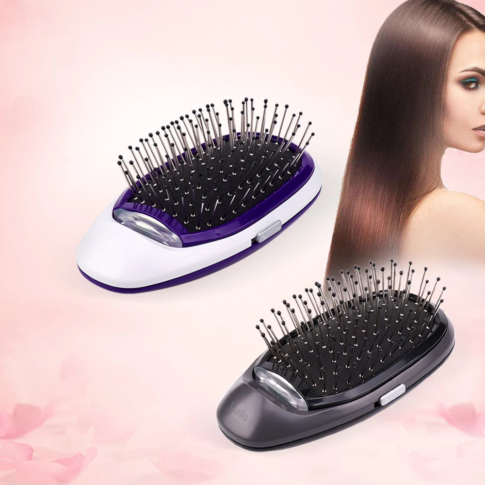 Ionic Electric Hairbrush, Portable Electric Ionic Hairbrush Negative Ions Hair Comb Brush Hair Modeling Styling Magic Hairbrush