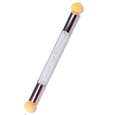 Tweekoppige Nail Spons Smudge Stick Nail Borstel Puntjes Manicure Pen Tekening Polish Brush Nail Care Decoratie Beauty Tools