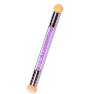 Tweekoppige Nail Spons Smudge Stick Nail Borstel Puntjes Manicure Pen Tekening Polish Brush Nail Care Decoratie Beauty Tools