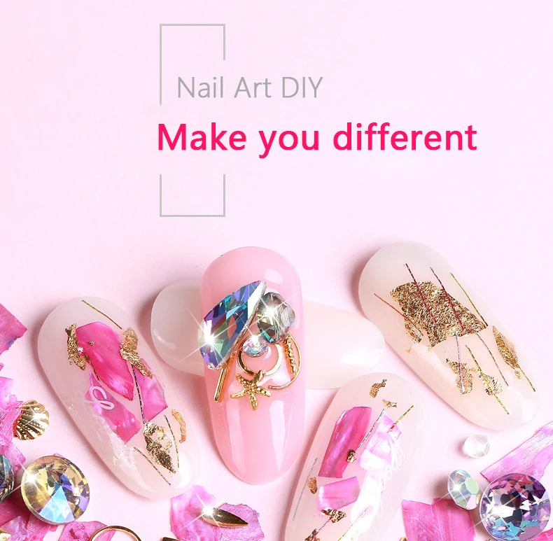 1 Box Mixed Kleurrijke Steentjes Voor Nagels 3D Crystal Stones Voor Nail Art Decoraties Diy Ontwerp Manicure Diamanten