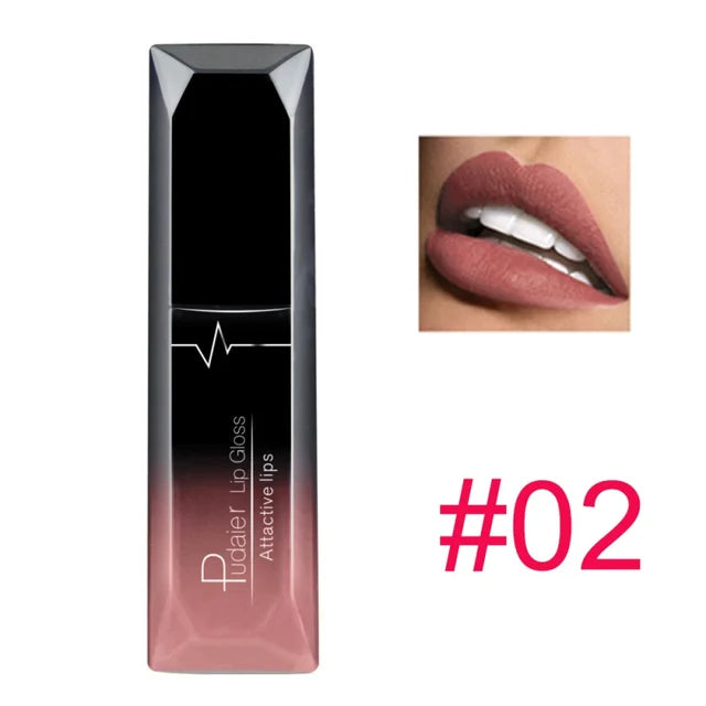 pudaier 21 Colors Metallic Liquid Lip Gloss Waterproof Matte Lip Gold 24 Hours Long